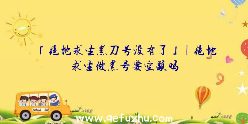 「绝地求生黑刀号没有了」|绝地求生做黑号要空头吗